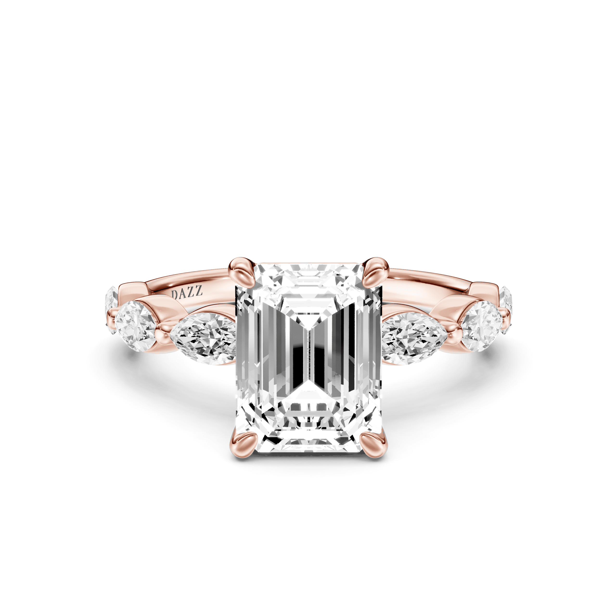 Solitaire Marquise Emerald — Rose Gold