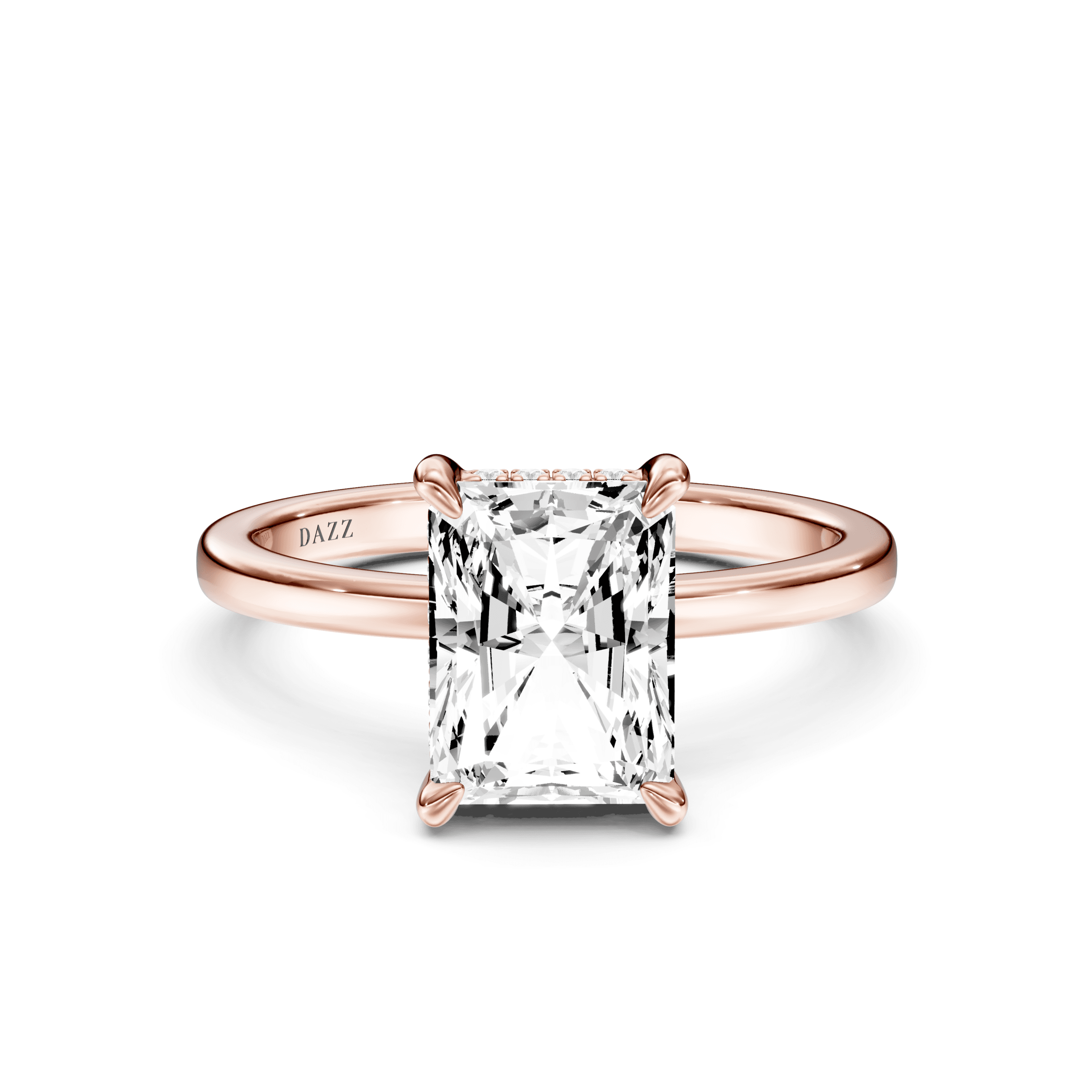 Hidden Halo Radiant — Rose Gold