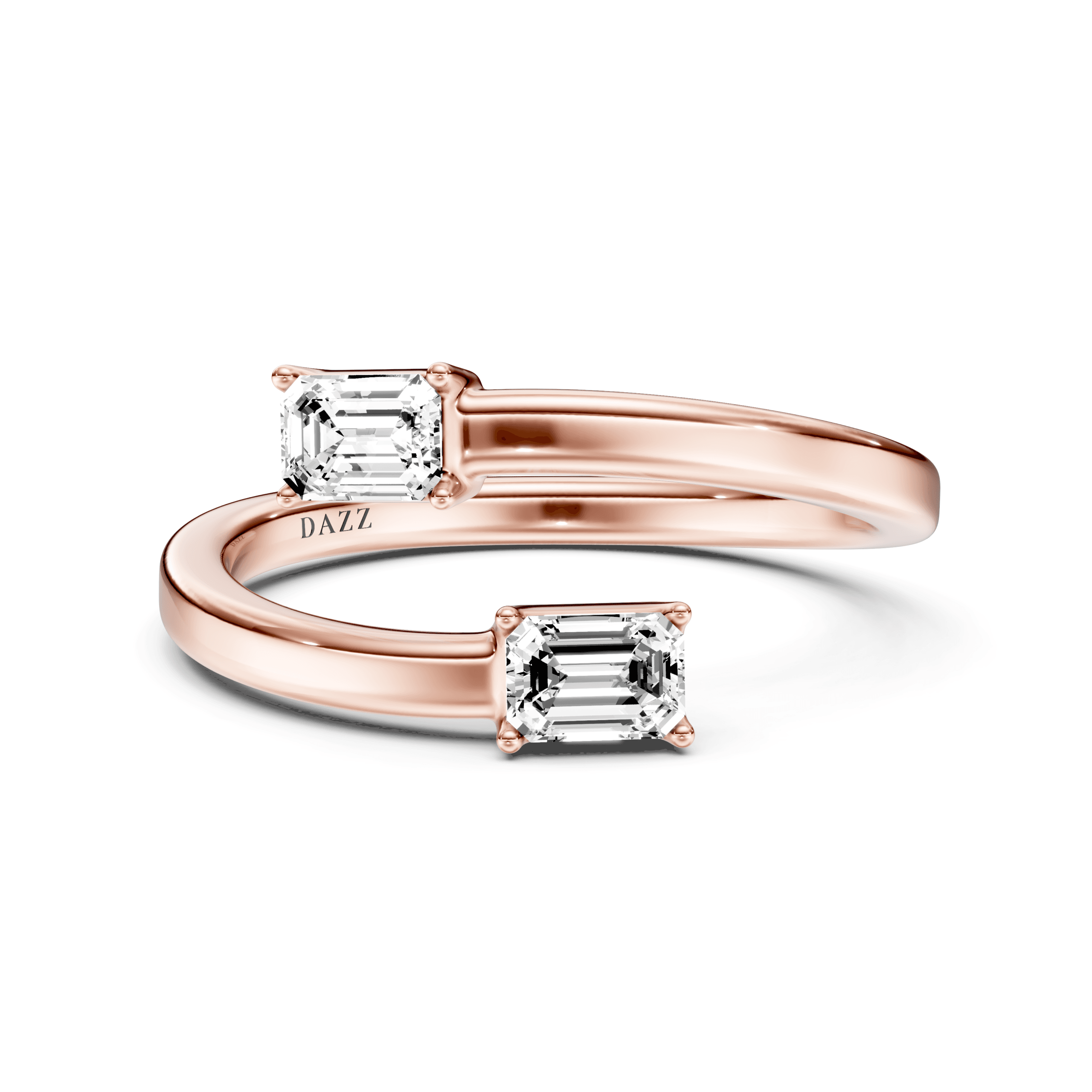 Split Ring Emerald — Rose Gold