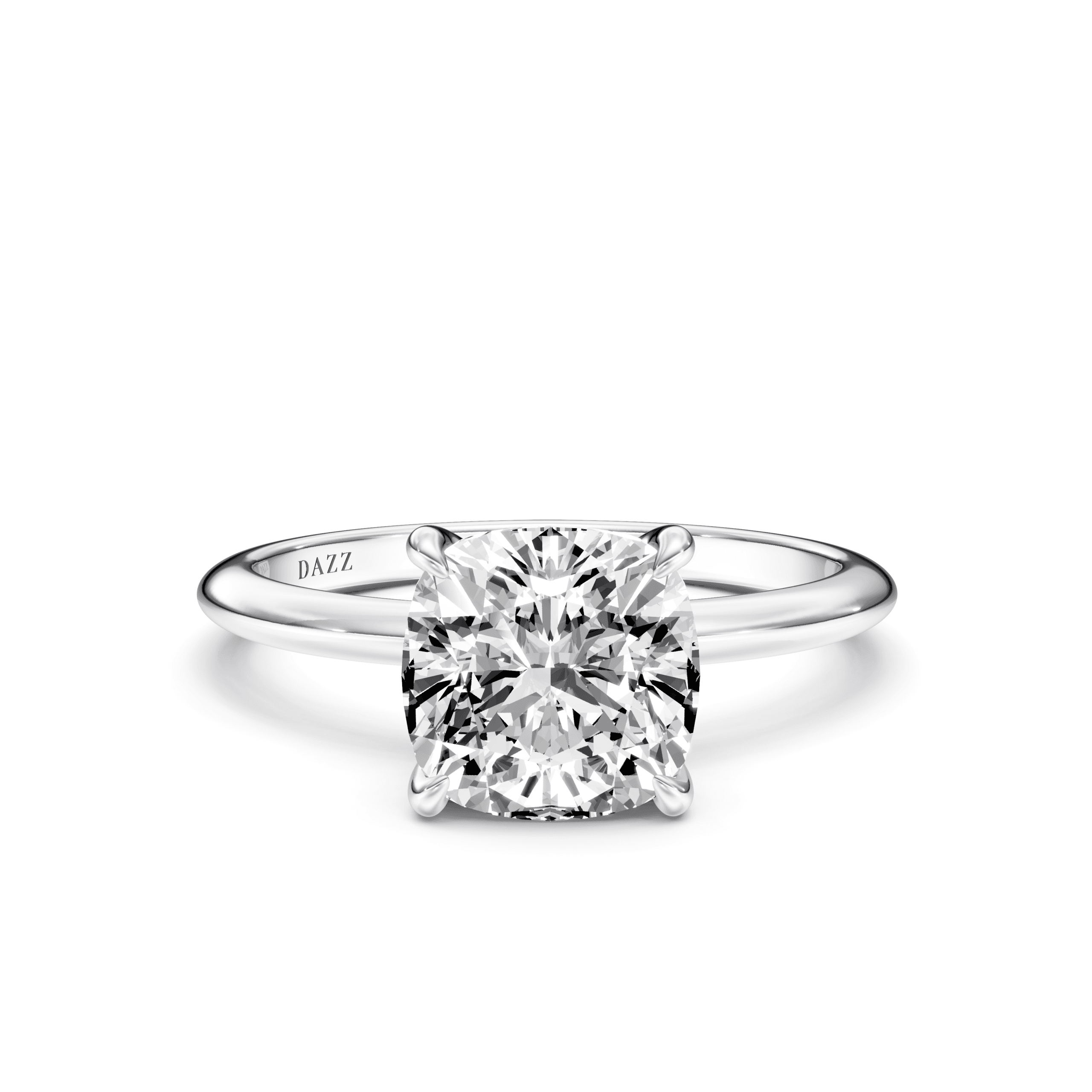 Solitaire Cushion — White Gold