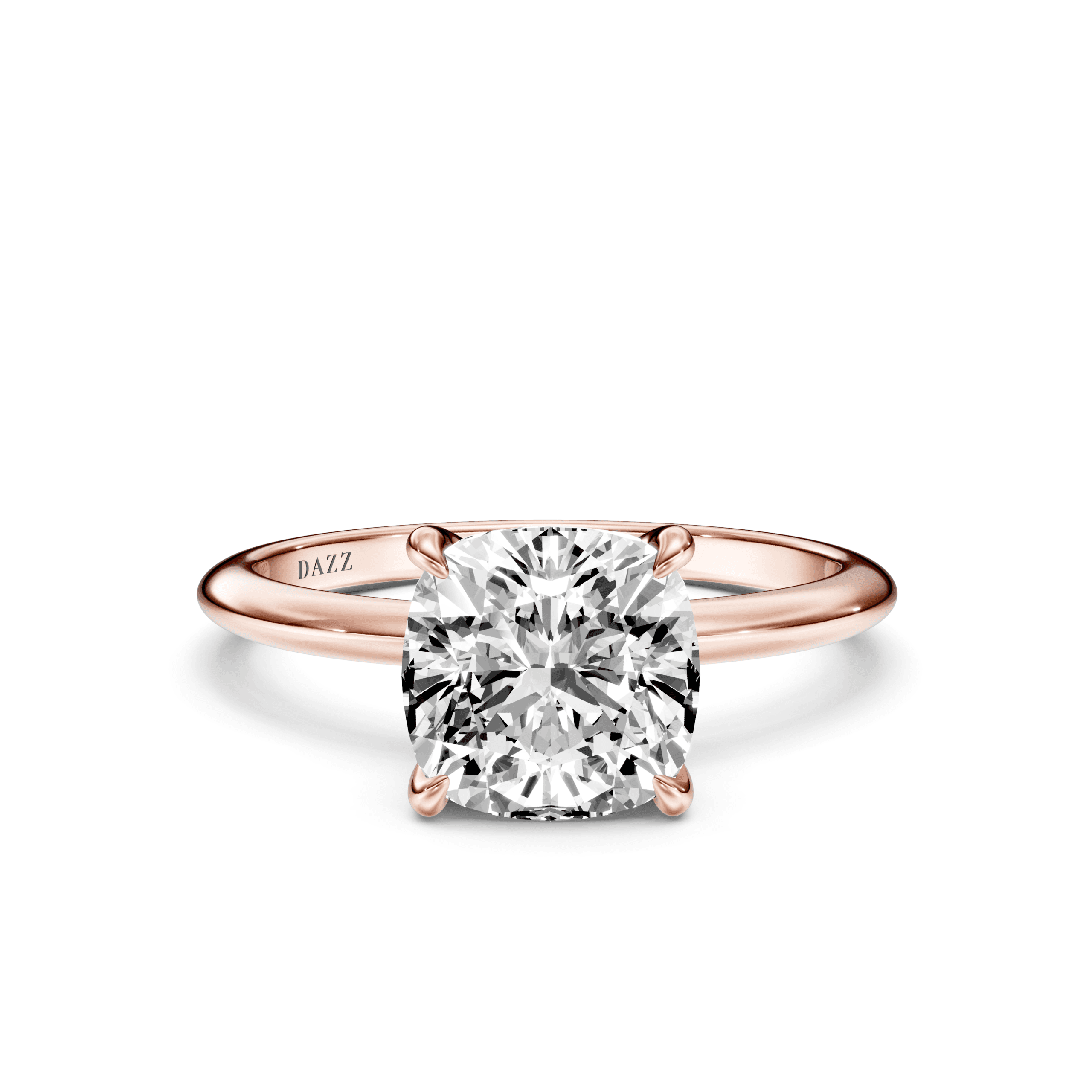 Solitaire Cushion — Rose Gold