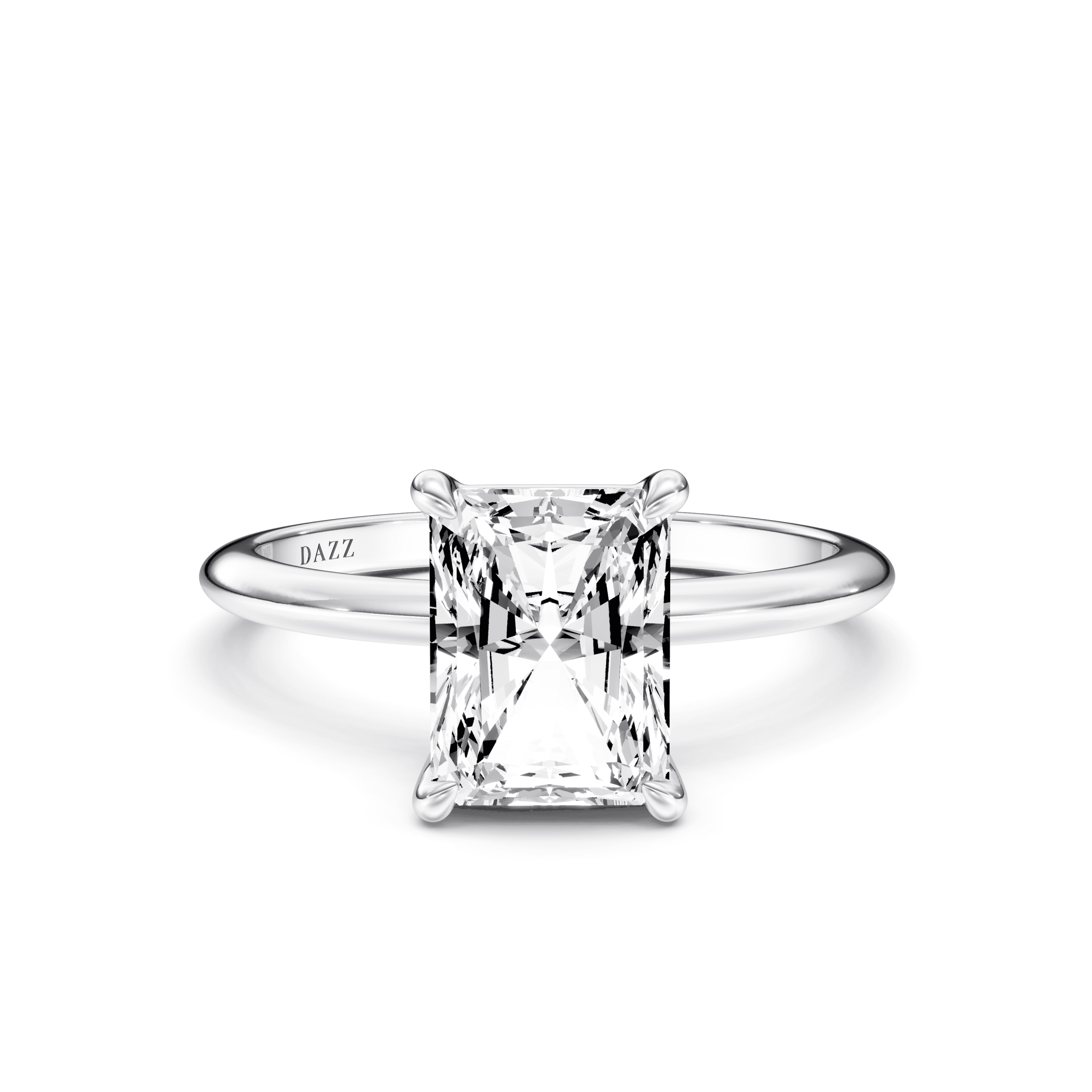 Solitaire Radiant — White Gold