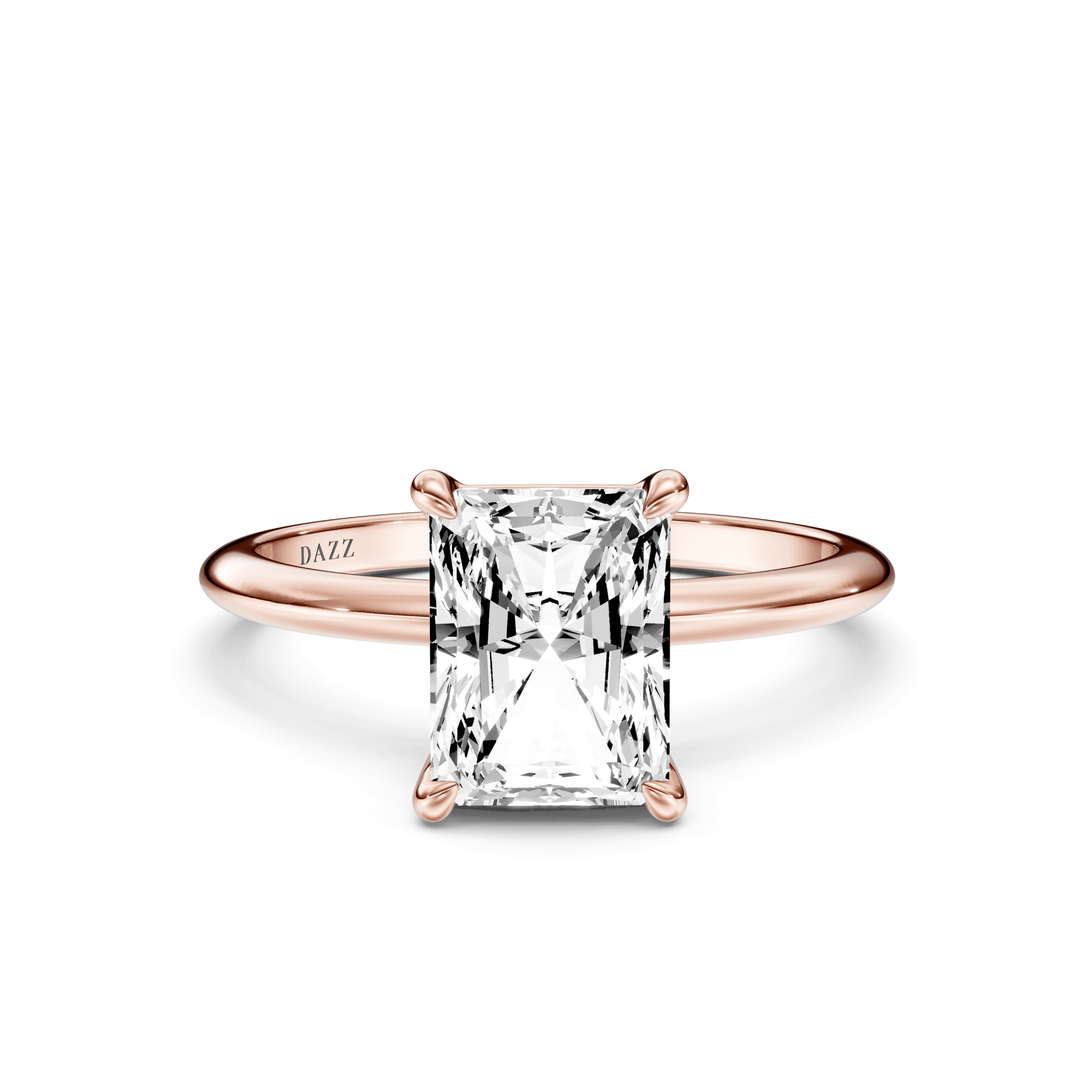Solitaire Radiant — Rose Gold