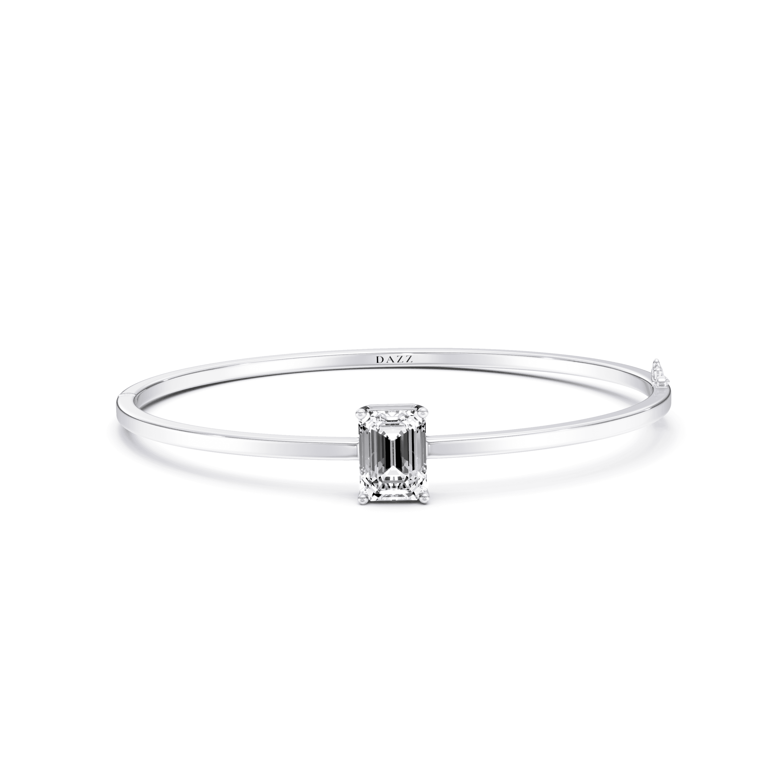 Bangle Solitaire Emerald 2ct — White Gold