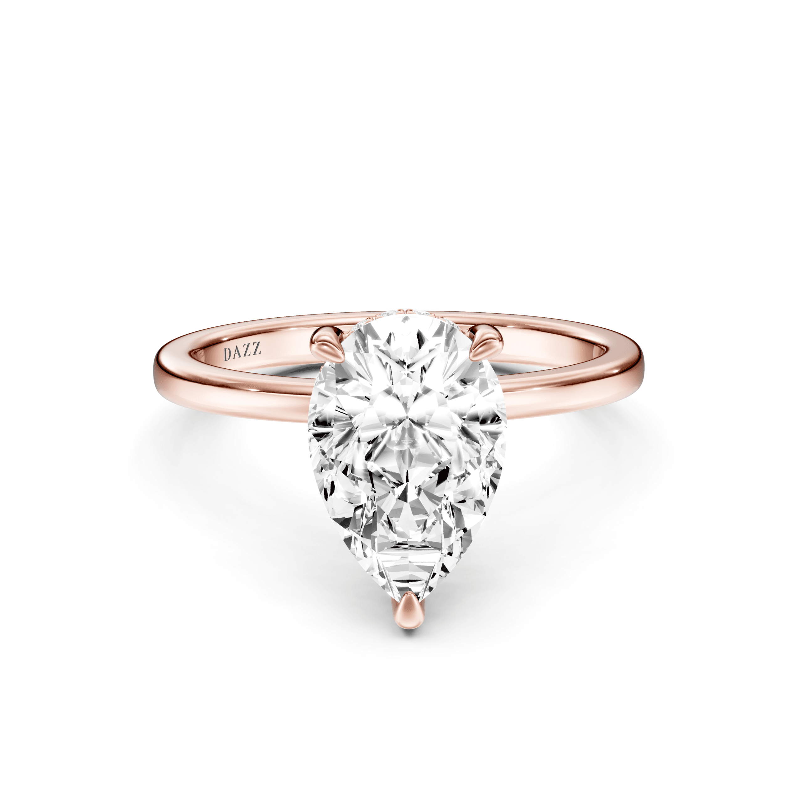 Hidden Halo Pear — Rose Gold